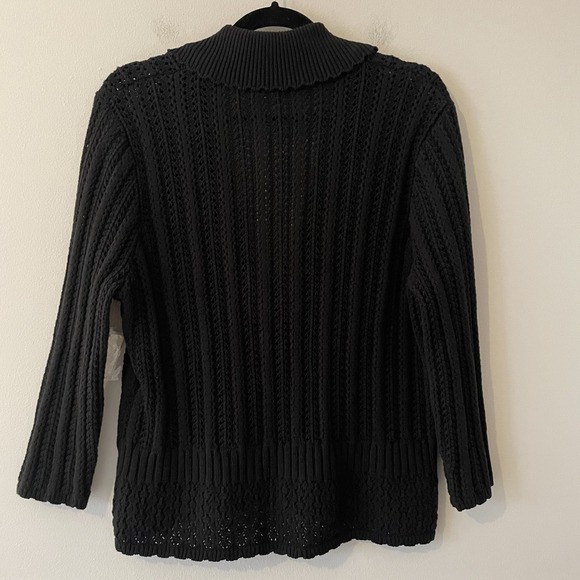 NWT Kim Rogers Crochet Knit Cardigan Black Size XL Y2K Cottage Grunge Whimsigoth - Picture 2 of 12